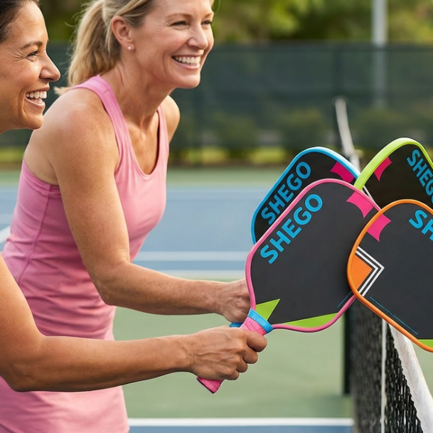 Shego paddles in action on the court