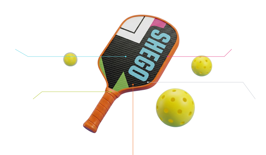 Shego pickleball paddle and balls