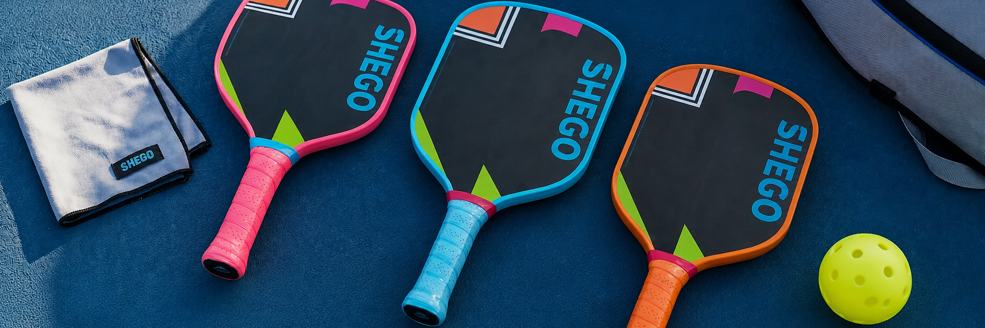 Shego paddles on pickleball court