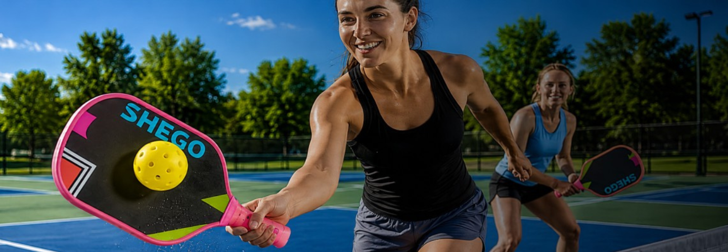 Women playing pickleball