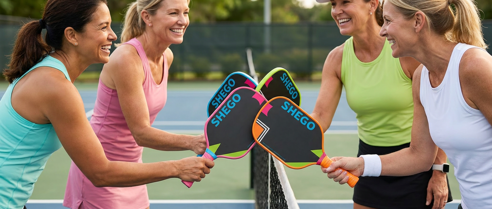 Shego paddles in action on the court
